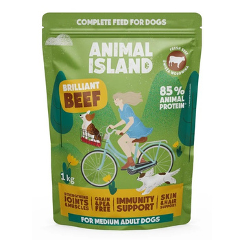ANIMAL ISLAND SUCHA KARMA DLA PSA ŚREDNIE RASY PSÓW WOŁOWINA 1kg