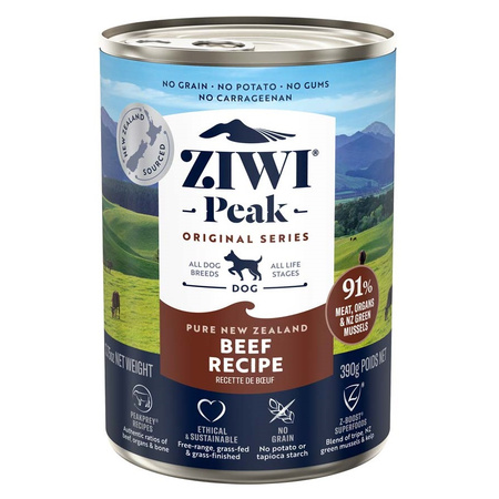 ZIWI PEAK DOG BEEF WOŁOWINA MOKRA KARMA DLA PSÓW 390g