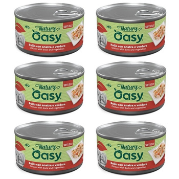 MOKRA KARMA DLA PSA OASY NATURY SOFT JELLY KURCZAK WARZYWA KACZKA 6x150g