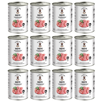 KUCHNIA SZEFA MOKRA KARMA DLA PSA MONOPROTEINOWA INDYK 12x400g