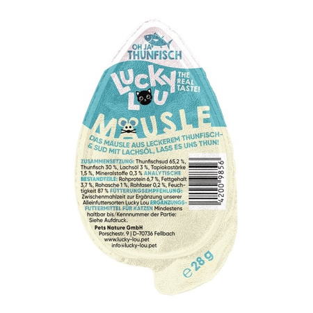 LUCKY LOU MAUSLE PASZTET PRZYSMAK MONOPROTEINOWY DLA KOTA TUŃCZYK 28g