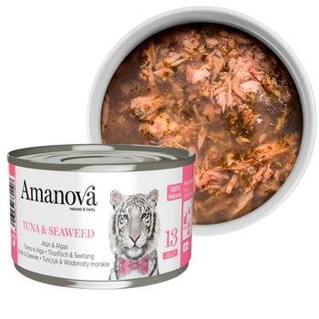 AMANOVA 13 MOKRA KARMA DLA KOTA TUŃCZYK WODOROSTY W GALARECIE 70g