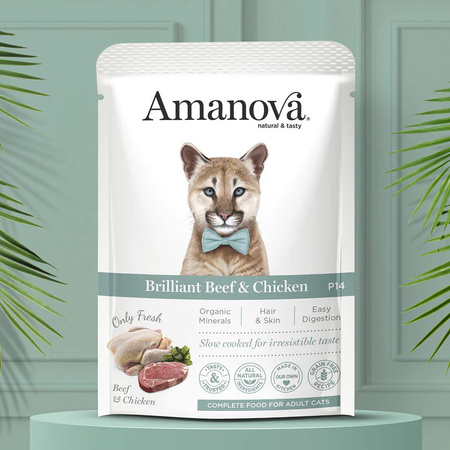 AMANOVA P14 MOKRA KARMA DLA KOTA WOŁOWINA KURCZAK 85g