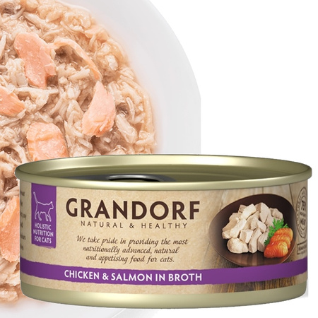 GRANDORF FILET KURCZAKA Z ŁOSOSIEM KARMA KOTA ALERGIE POKARMOWE 6x70g
