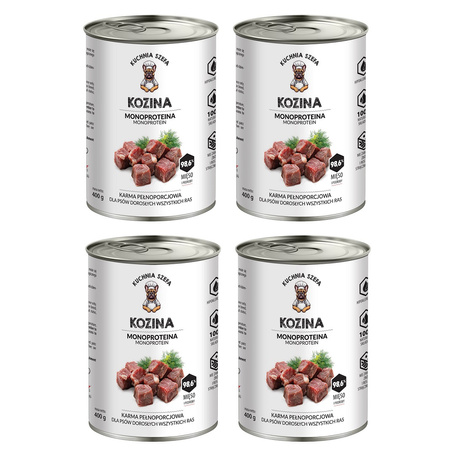  KUCHNIA SZEFA MOKRA KARMA DLA PSA MONOPROTEINOWA KOZINA 4x400g