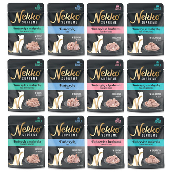 NEKKO SUPREME MOKRA KARMA W SASZETCE DLA KOTA MIX SMAKÓW 12x70g