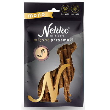 NEKKO MONO MIĘSNE PRZYSMAKI SMAKOŁYKI DLA PSA PATYCZKI Z MĄCZNIKA 80g