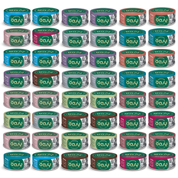 OASY MORE LOVE MOKRA KARMA DLA KOTA MIX SMAKÓW W PUSZCE 48x70g