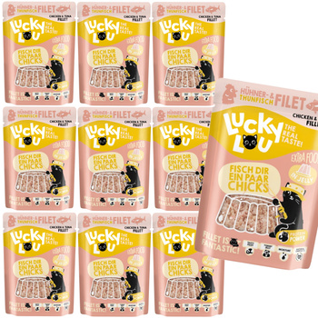 LUCKY LOU EXTRAFOOD KARMA DLA KOTA TUŃCZYK KURCZAK GALARETA 10x70g