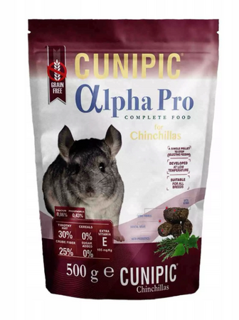 CUNIPIC ALPHA PRO CHINCHILLA KARMA DLA SZYNSZYLI 500g