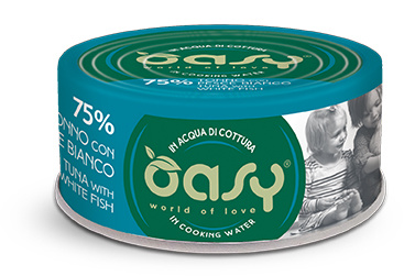 OASY MORE LOVE MOKRA KARMA DLA KOTA MIX SMAKÓW Z TUŃCZYKIEM W PUSZCE 12x70g