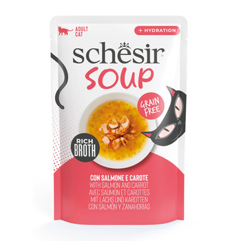 SCHESIR SOUP MOKRA KARMA DLA KOTA ZUPA Z ŁOSOSIA Z MARCHEWKĄ SASZETKA 40g
