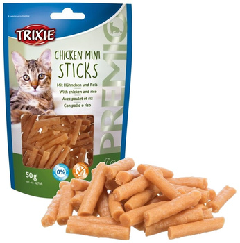 TRIXIE PREMIO CHICKEN MINI STICKS PRZYSMAK Z KURCZAKIEM I RYŻEM DLA KOTA  50g
