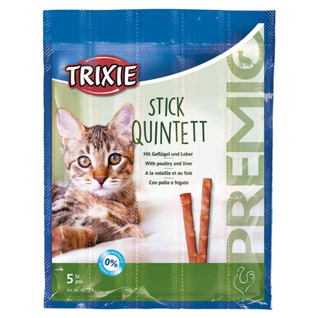TRIXIE PREMIO STICKS PALUSZKI PRZYSMAK DRÓB WĄTRÓBKA DLA KOTA 5x5g
