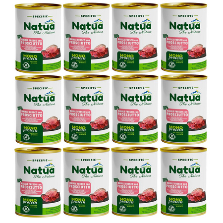 KARMA MOKRA DLA PSA MONOPROTEINOWA NATURALNA NATUA SZYNKA PASZTET 12x400g