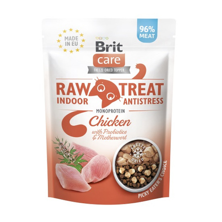 BRIT RAW TREAT CAT INDOOR ANTISTRESS PRZYSMAK KARMA KOTA POSYPKA 3x40g