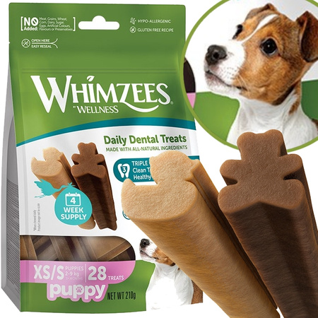 WHIMZEES PUPPY PRZYSMAK DENTYSTYCZNY DENTAL GRYZAK SZCZENIAKA XS/S 28szt