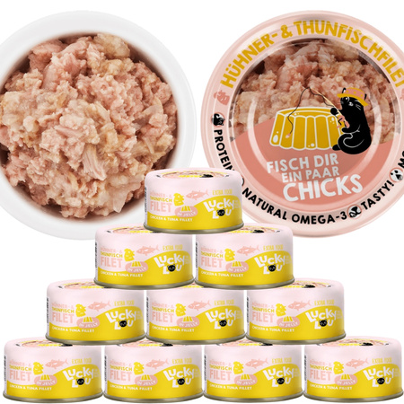 LUCKY LOU EXTRAFOOD KARMA DLA KOTA TUŃCZYK KURCZAK GALARETKA 10x70g