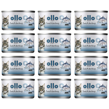OLLO nr9 MOKRA KARMA W PUSZCE DLA KOTA KOCIĄT NATURALNA TUŃCZYK I ANCHOIS 12x70g
