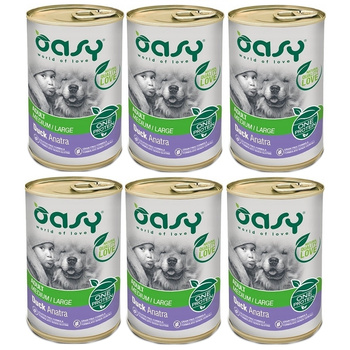 OASY ADULT MEDIUM LARGE MOKRA KARMA DLA PSÓW ŚREDNIE DUŻE RASY KACZKA 6x400g