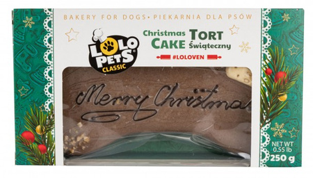 LOLOPETS TORT DLA PSA "MERRY CHRISTMAS" ORZECHOWO - CZEKOLADOWY 250g