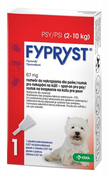 FYPRYST KROPLE NA KLESZCZE DLA PSA S 2-10kg 1x0,67ml