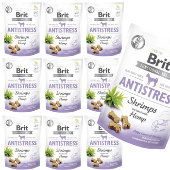 BRIT FUNCTIONAL SNACK ANTISTRESS KREWETKI TRESERKI PRZYSMAK DLA PSA 10x150g