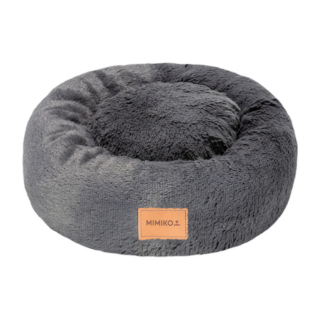 LEGOWISKO POSŁANIE KOJEC DLA MAŁEGO ŚREDNIEGO PSA KOTA SHAGGY OKRĄGŁE M GRAFIT 45cm