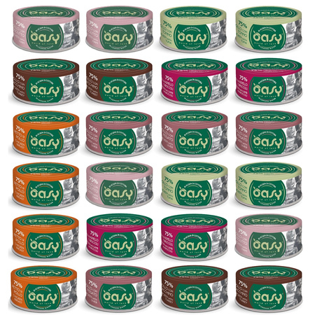 OASY MORE LOVE MOKRA KARMA DLA KOTA MIX SMAKÓW Z KURCZAKIEM W PUSZCE 24x70g