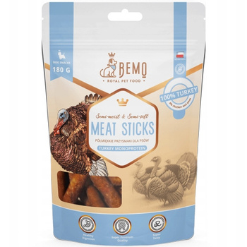 BEMO MEAT STICKS TURKEY MIĘSNE KĄSKI PRZYSMAKI DLA PSA INDYK 180g