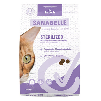 BOSCH SANABELLE STERILIZED KOMPLETNA SUCHA KARMA DLA KOTA PO KASTRACJI 400g
