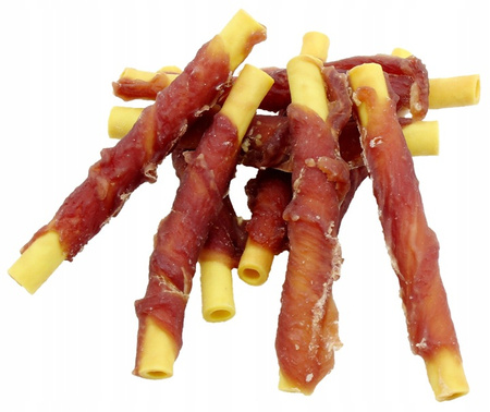 UNIQ PETS RURKI Z BATATÓW OWINIĘTE KACZKĄ MIĘSNY PRZYSMAK DLA PSA 500g