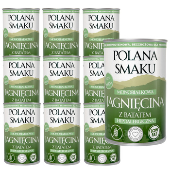 POLANA SMAKU MOKRA KARMA DLA DOROSŁYCH PSÓW JAGNIĘCINA Z BATATAMI 10x400g