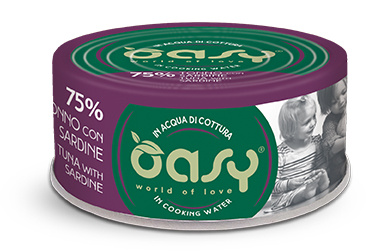 OASY MORE LOVE MOKRA KARMA DLA KOTA MIX SMAKÓW Z TUŃCZYKIEM W PUSZCE 24x70g