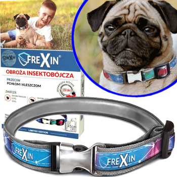FREXIN OBROŻA NA PCHŁY I KLESZCZE DLA PSA PSÓW ŚREDNIE RASY REGULOWANA 45cm