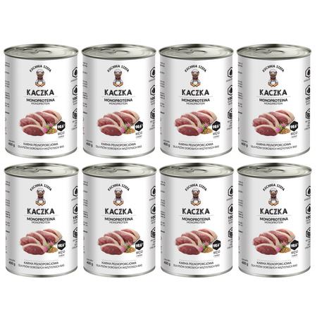 KUCHNIA SZEFA MOKRA KARMA DLA PSA MONOPROTEINOWA KACZKA 8x400g