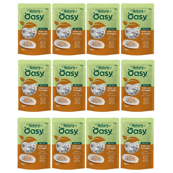 MOKRA KARMA DLA KOTA OASY NATURY SOFT JELLY KURCZAK Z SEREM 12x70g