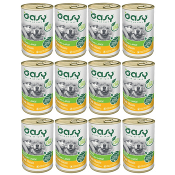 OASY ADULT MEDIUM LARGE MOKRA KARMA DLA PSÓW ŚREDNIE DUŻE RASY WIEPRZOWINA 12x400g