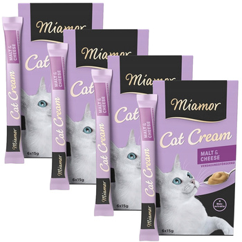 MIAMOR ZESTAW PASTA ODKŁACZAJĄCA DLA KOTA Z SEREM 4x (6x15g)