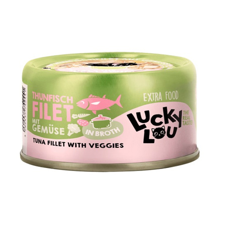 LUCKY LOU EXTRAFOOD KARMA DLA KOTA TUŃCZYK WARZYWA W BULIONIE 10x70g
