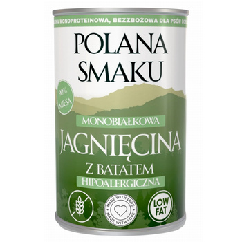POLANA SMAKU MOKRA KARMA DLA DOROSŁYCH PSÓW JAGNIĘCINA Z BATATAMI 400g