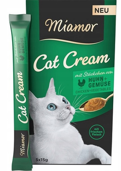 MIAMOR CAT CREAM PASTA PRZYSMAK DLA KOTA KURCZAK Z WARZYWAMI 5x15g