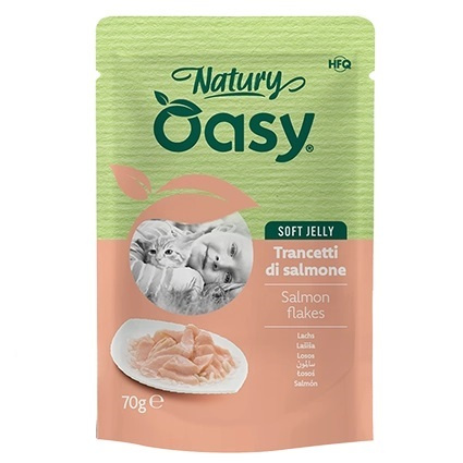 MOKRA KARMA DLA KOTA OASY NATURY SOFT JELLY ŁOSOŚ 12x70g