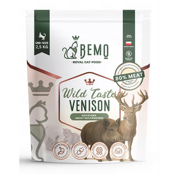 BEMO CAT WILD TASTE VENISON KARMA SUCHA DLA KOTA Z DZICZYZNĄ 2,5kg