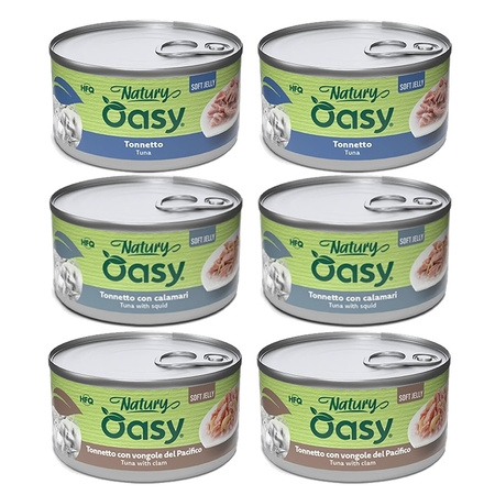 MOKRA KARMA DLA KOTA OASY NATURY SOFT JELLY MIX SMAKÓW Z TUŃCZYKIEM 6x150g