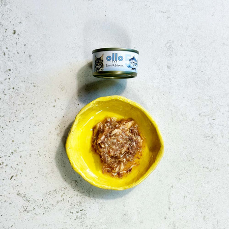 OLLO nr5 MOKRA KARMA W PUSZCE DLA KOTA KOCIĄT NATURALNA TUŃCZYK I ŁOSOŚ 70g