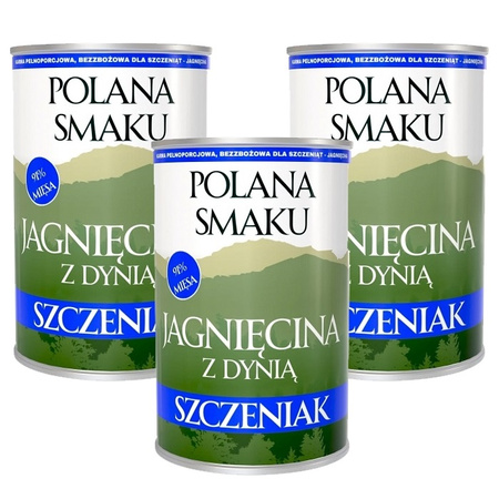 POLANA SMAKU KARMA DLA SZCZENIĄT MOKRA JAGNIĘCINA Z DYNIĄ 3x400g