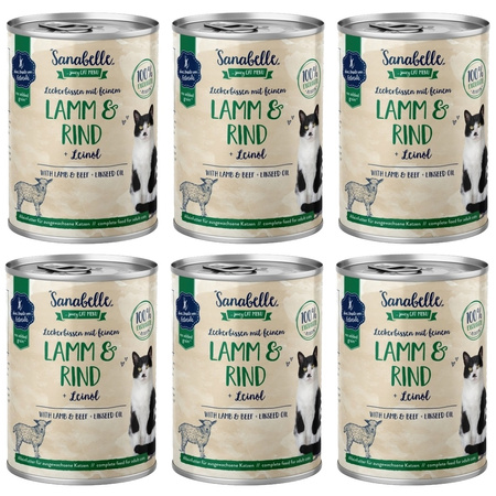 BOSCH SANABELLE MOKRA KARMA DLA KOTA Z JAGNIĘCINĄ I WOŁOWINĄ PUSZKA 6x400g