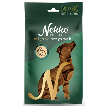 NEKKO MONO MIĘSNE PRZYSMAKI SMAKOŁYKI DLA PSA MIĘKKIE CHIPSY Z KRÓLIKA 80g