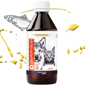 BIOFEED EUPHORIA SALMON OIL OLEJ Z ŁOSOSIA DLA PSA KOTA 250ml